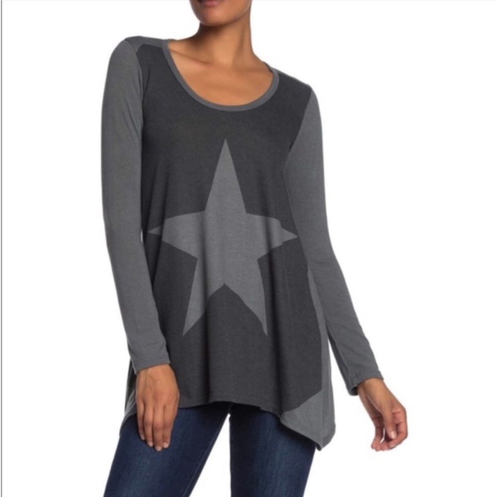 Nordstrom Go Couture Asymmetrical Star Print Tunic